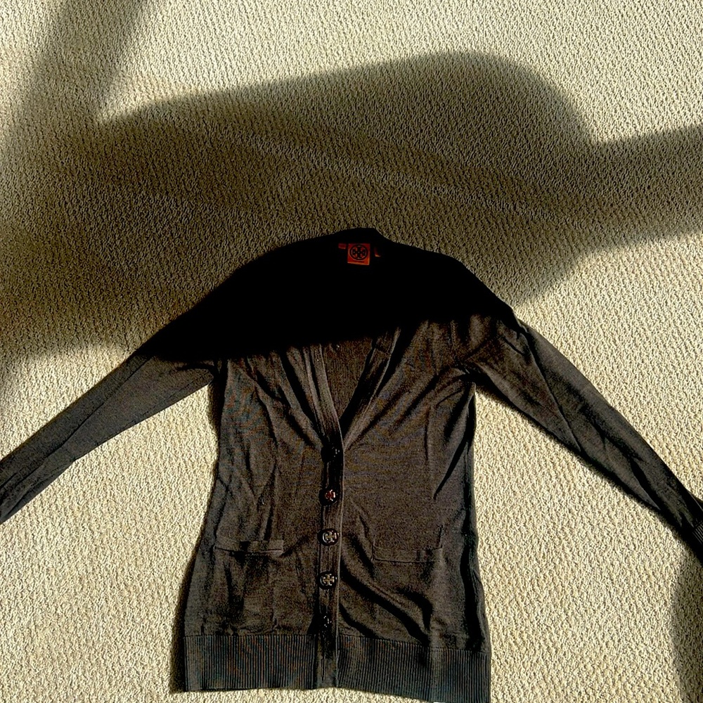 Chocolate brown Tory Burch cardigan